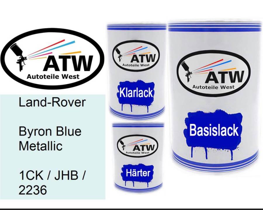 Land-Rover, Byron Blue Metallic, 1CK / JHB / 2236: 500ml Lackdose + 500ml Klarlack + 250ml Härter - Set, von ATW Autoteile West.